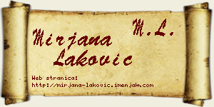 Mirjana Laković vizit kartica